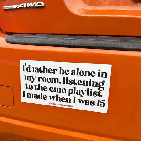 Emo Playlist Bumper Sticker