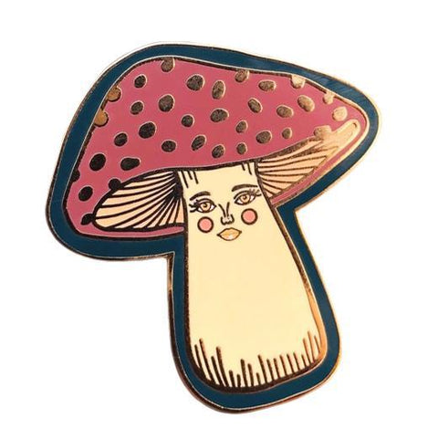 Mushroom Lady Enamel Pin