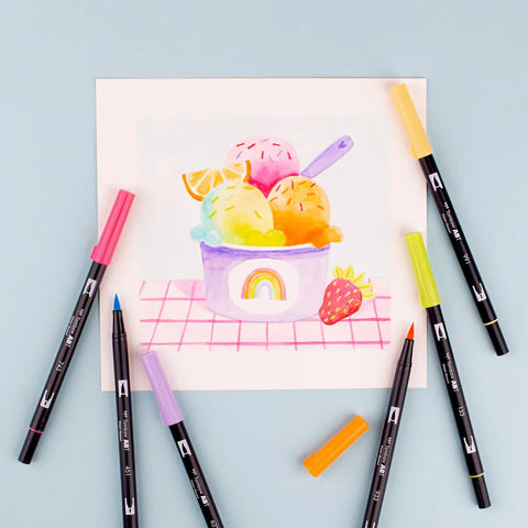 Yay Sorbet Dual Brush Pens, Set of 6