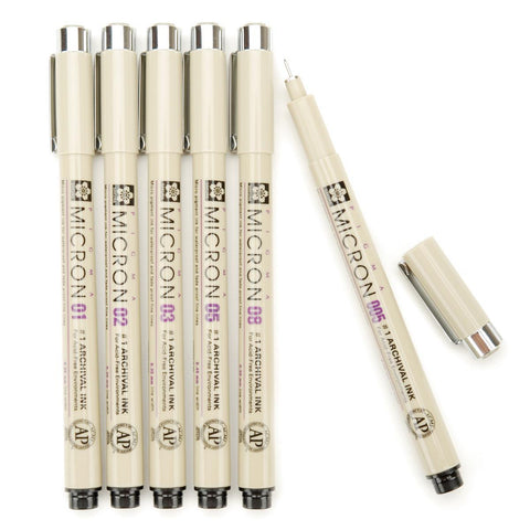 Micron Pens, Set of 6