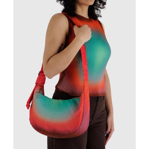 Medium Nylon Crescent Bag: Rain