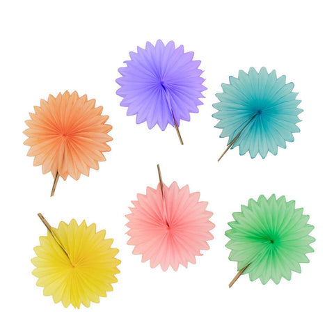 Mini Pastel Fans, Set of 6