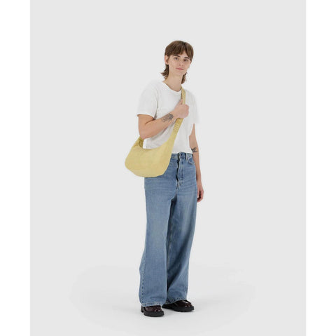 Medium Nylon Crescent Bag: Butter