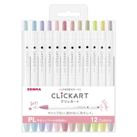 CLiCKART Marker Pen Set, Pastel Colors