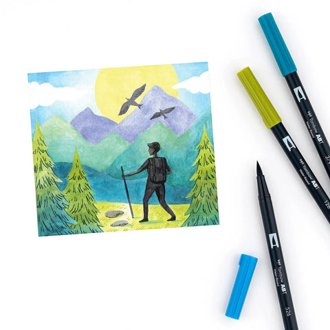 Landscape Dual Brush Pens, Set of 6