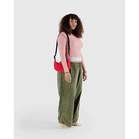 Small Nylon Crescent Bag: Candy Apple
