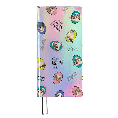 Candy Stripper: Random Dog & Cat (Aurora) Hobonichi Techo Weeks 2026 Planner