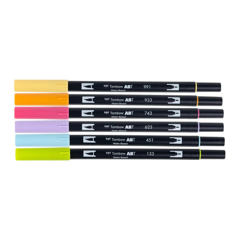 Yay Sorbet Dual Brush Pens, Set of 6