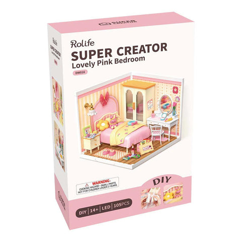 Lovely Pink Bedroom DIY Miniature Kit