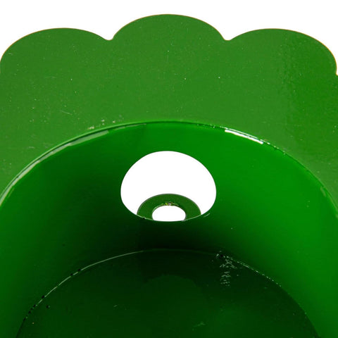 Green Scalloped Edge Taper Candle Metal Wall Sconce