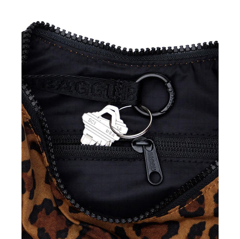 Small Nylon Crescent Bag: Leopard