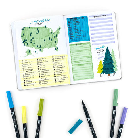 Landscape Dual Brush Pens, Set of 6
