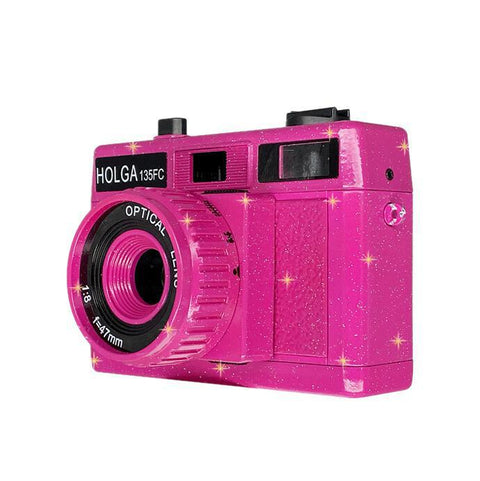 Pink Sparkle Holga 135FC 35mm Film Camera