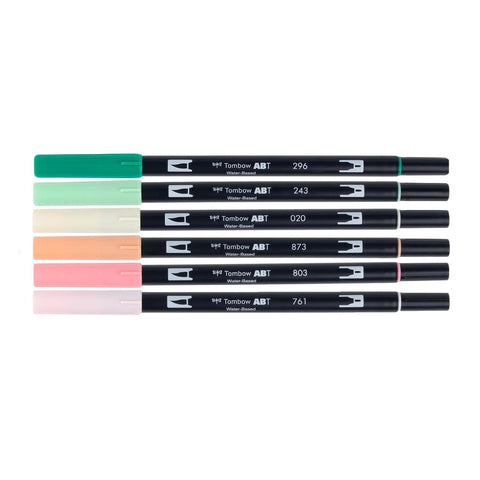 Just Peachy Dual Brush Pens, Set of 6