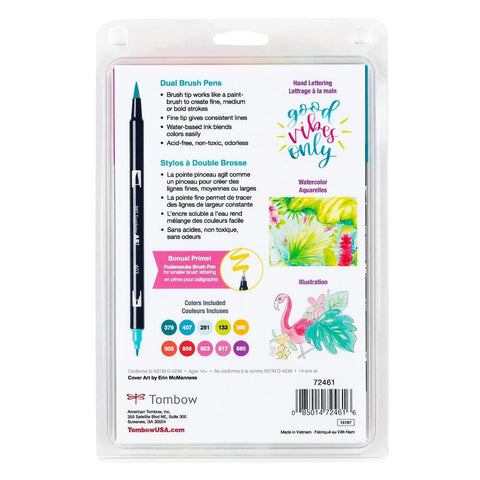 Tropical Dual Brush Pens, Set of 10