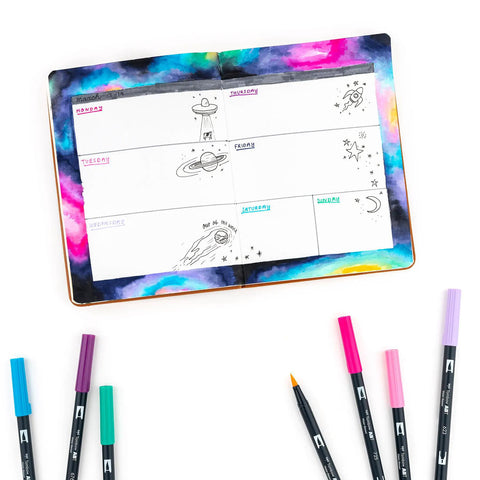 Galaxy Dual Brush Pens, Set of 10