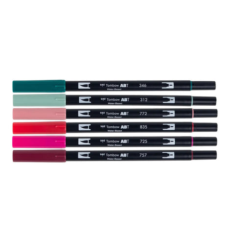 Very Berry Dual Brush Pens, Set of 6