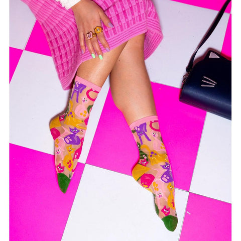 Dopamine Cats Sheer Socks