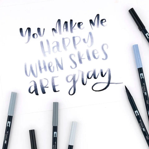 Grayscale Dual Brush Pens, Set of 10