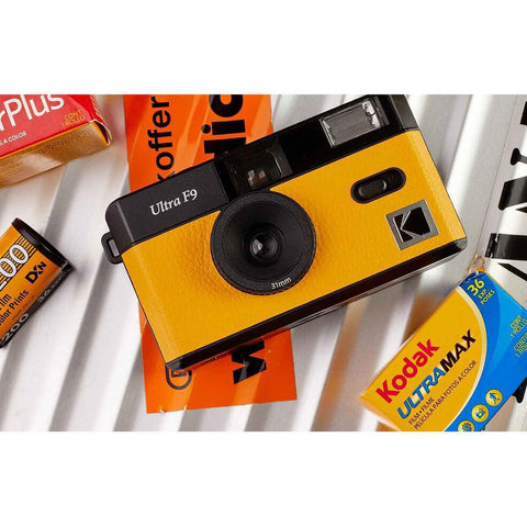 Kodak Ultra F9 35mm Film Camera with Flash, Yellow