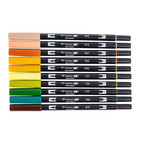Seventies Dual Brush Pens, Set of 10