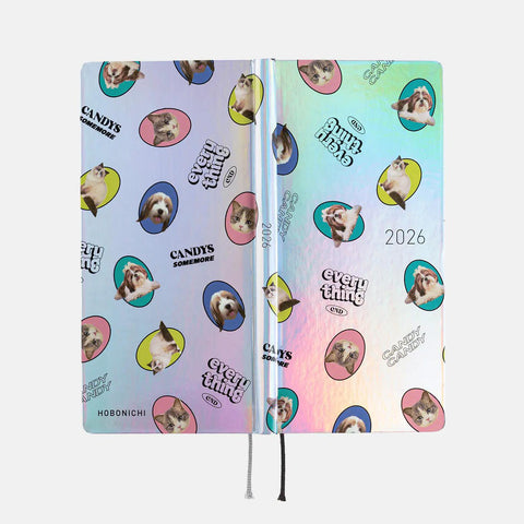 Candy Stripper: Random Dog & Cat (Aurora) Hobonichi Techo Weeks 2026 Planner