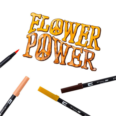 Seventies Dual Brush Pens, Set of 10