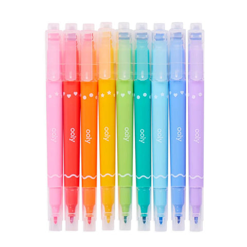 Confetti Stamp Double-Ended Markers Set