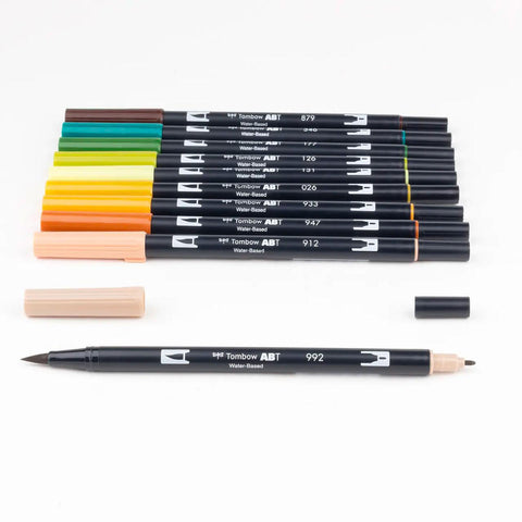 Seventies Dual Brush Pens, Set of 10