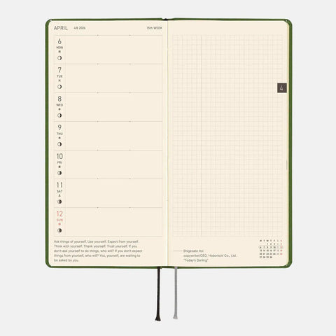 Antique Green Hobonichi Techo Weeks 2026 Planner