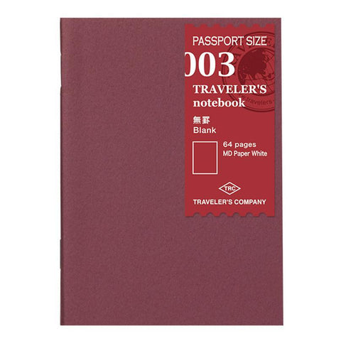 TRAVELER'S notebook, Passport Size, 003 - Blank Paper Notebook