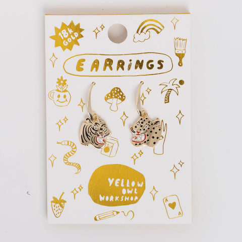 Tiger + Cheetah Earrings
