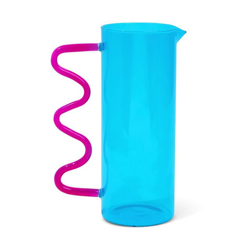 Blue Squiggle Pitcher