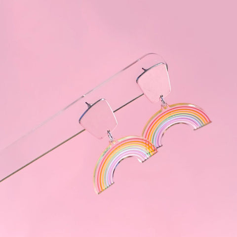 Clearly Rainbow Acrylic Earrings