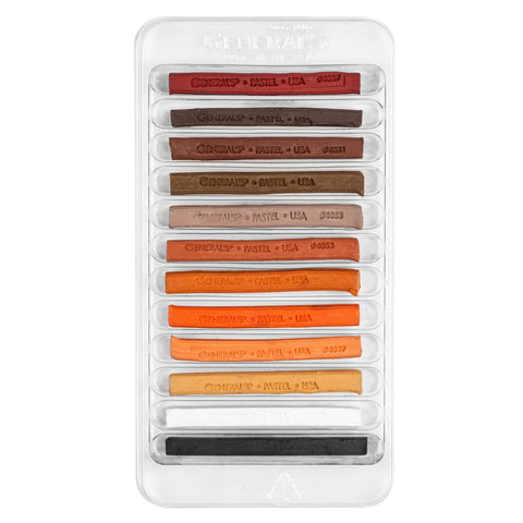 Compressed Pastel Chalk Sticks, Earth + Skin Tones