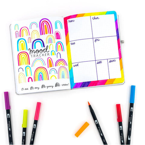 Bright Dual Brush Pens, Set of 10