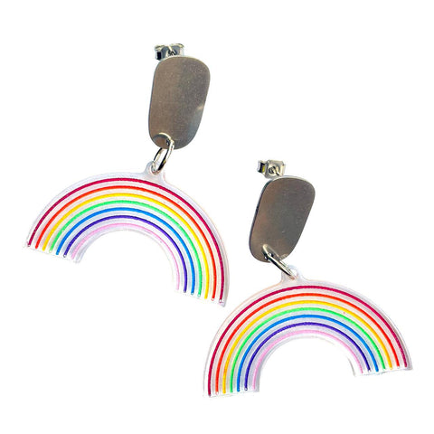 Clearly Rainbow Acrylic Earrings