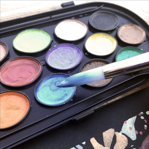 Niji Pearlescent Watercolors, 16 Color Set