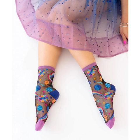 Pop Art Planets Sheer Socks