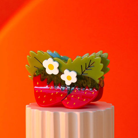 Strawberries + Flowers Hair Claw