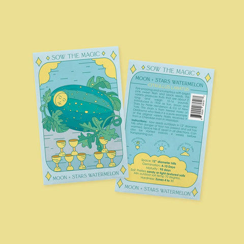 Moon + Stars Watermelon Tarot Seed Packet