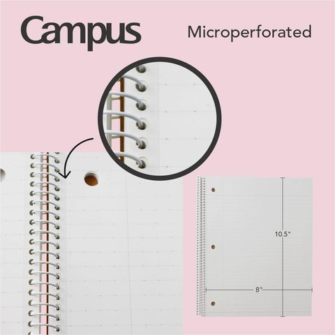 Campus College-Ruled Spiral Notebooks, Original Colors