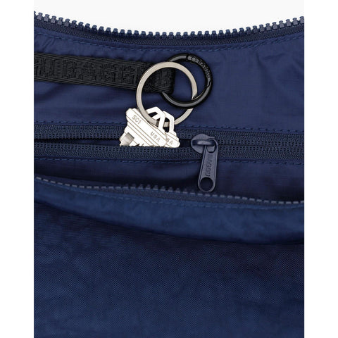 Medium Nylon Crescent Bag: Navy