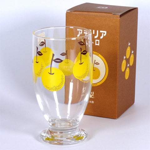 Retro Footed Glass Cup, Pear