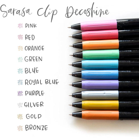Sarasa Clip Decoshine Retractable Gel Pen Set