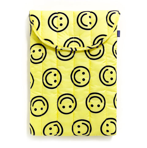 Puffy Laptop Sleeves: Yellow Happy
