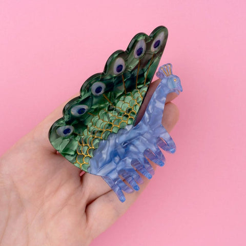 Peacock Hair Claw