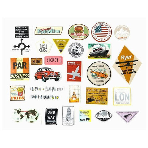 Vintage Label Travel Sticker Pack