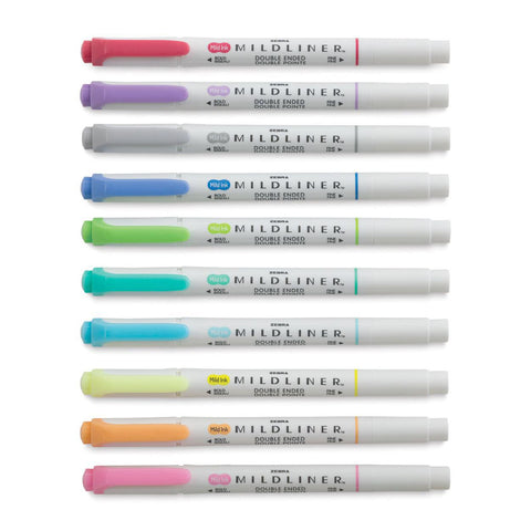 MILDLINER Dual-Tip Creative Highlighters, Set of 10 Colors