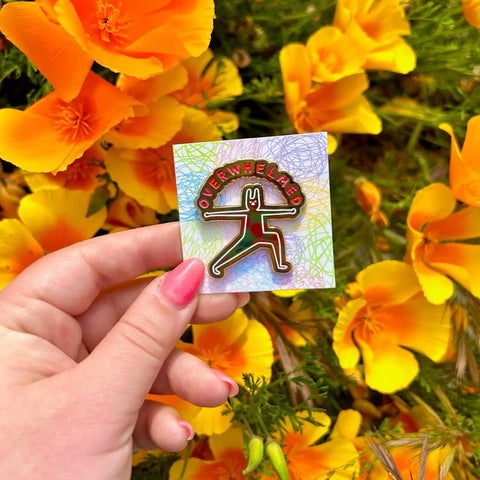Overwhelmed Enamel Pin